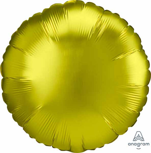 Lemon Yellow Satin Luxe Round Foil Balloon, 18 Inch