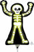 Neon Skelly Mini Shape Halloween Foil Balloon