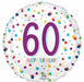 60th Birthday Confetti 18-Inch Round Foil Balloon