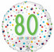 Confetti Happy 80th Birthday 18-Inch Round Foil Balloon