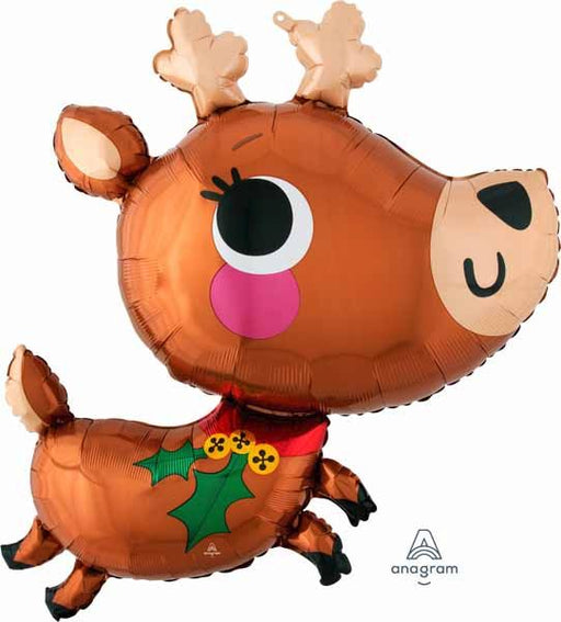 Adorable Reindeer 30-Inch Shaped Foil Balloon