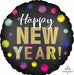 Dotted New Year 18-Inch Round Foil Balloon
