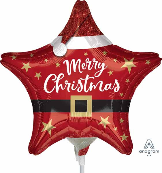 Santa Christmas Star 9-Inch Foil Balloon