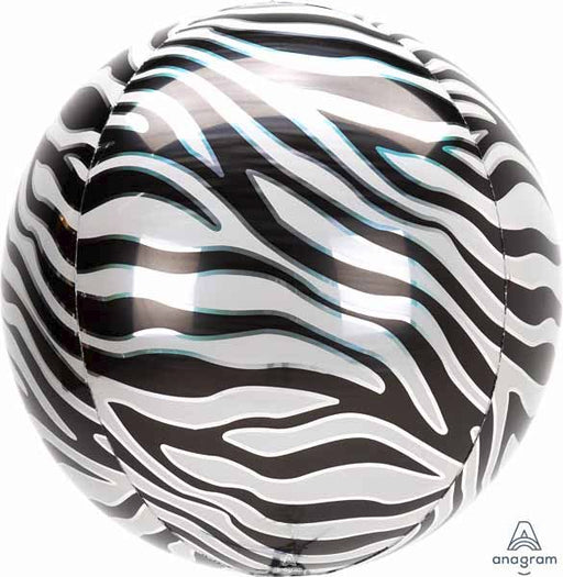 Zebra Print Animalz 16-Inch Orbz Foil Balloon