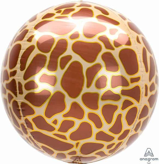 Giraffe Print Animalz Orbz Foil Balloon, 16 Inch