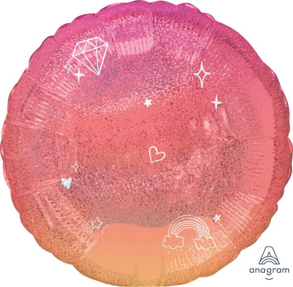 Sparkle 18-Inch Round Holographic Foil Balloon