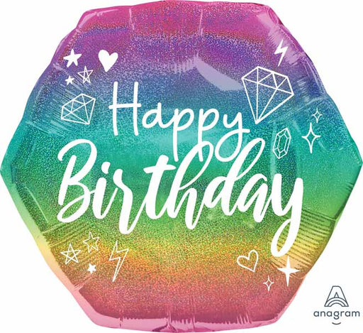 Sparkle Birthday 23-Inch Holographic Foil Balloon