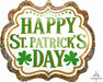 St. Patrick's Day Glitter Design 25" Shaped Foil Balloon