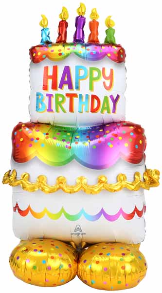 53-Inch Birthday Cake AirLoonz Foil Balloon