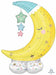 Moon & Stars AirLoonz Foil Balloon, 55 Inch