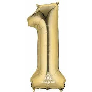 34-Inch White Gold Number 1 Balloon