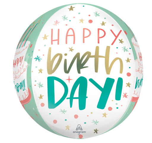 Happy Cake Day 16-Inch Orbz Foil Birthday Balloon