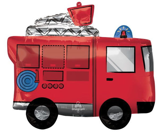26-Inch Fire Truck Shaped Foil Balloon