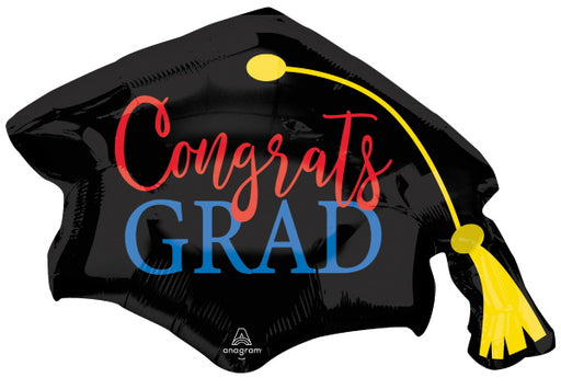 31" Congrats Grad Red & Blue Foil Balloon