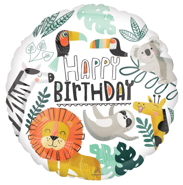 Get Wild Birthday 18-Inch Round Foil Balloon