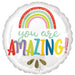 You're Amazing Rainbow 18-Inch Round Foil Balloon