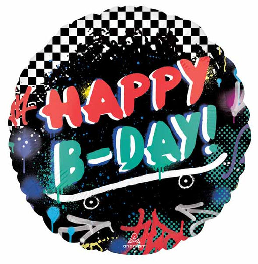 Skater Party Birthday 28-Inch Jumbo Round Foil Balloon