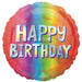 Silver Ombre Holographic Happy Birthday Foil Balloon, 18 Inch