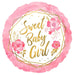 Baby Girl Floral Geo 18-Inch Round Foil Balloon