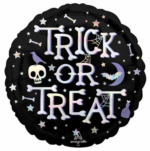 Trick or Treat 18" Round Holographic Foil Balloon