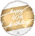 Golden Age 40 Satin Round Foil Balloon, 18 Inch
