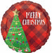 Christmas Tree Plaid 18-Inch Round Foil Balloon