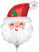 Smiley Santa Head Mini Foil Balloon