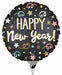 Confetti Happy New Year 9 Inch Round Foil Balloon
