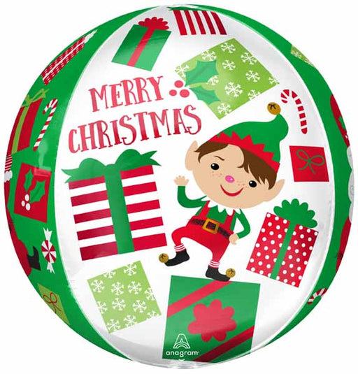 Santa & Elf Christmas 16-Inch Orbz Foil Balloon