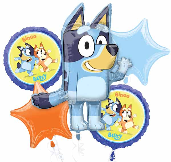 Bluey Foil Balloon Bouquet, 5 Piece