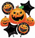 Smiley Halloween Pumpkin Foil Balloon Bouquet