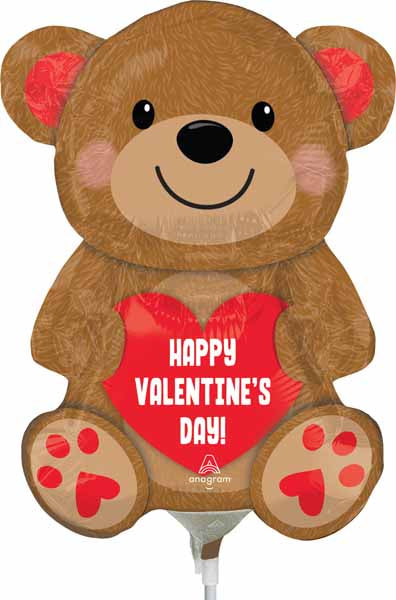 Cuddly Bear Mini Valentine's Day Foil Balloon