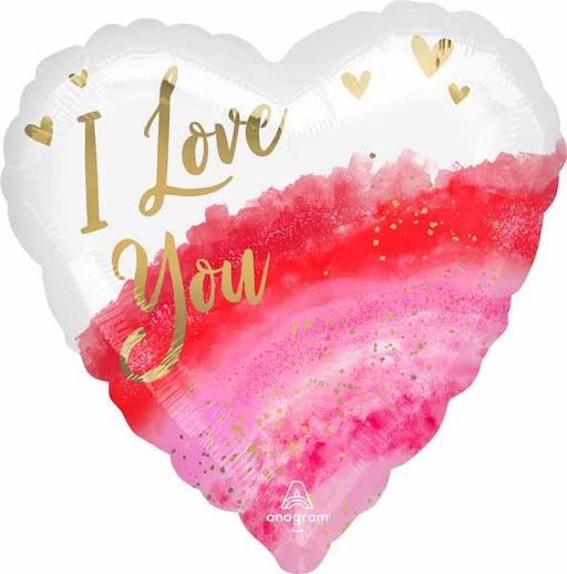 Watercolour Love Jumbo Heart Foil Balloon, 28 Inch