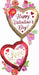 52-Inch Satin Watercolor Floral Valentine's Day Foil Balloon