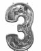 Silver Number 3 BalloonFormz Balloon Frame, 54 Inch