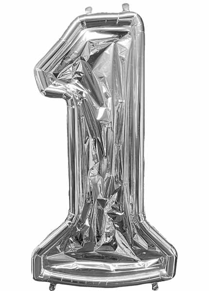 51" Silver Number 1 BalloonFormz Mosaic Frame