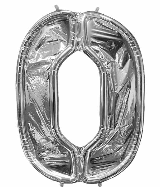Silver Number 0 BalloonFormz Balloon Frame, 52 Inch