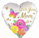 Love You Mom Floral 18" Heart Foil Balloon