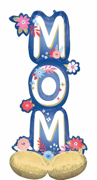 Artful Florals Mom 53-Inch AirLoonz Foil Balloon