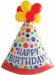 BDAY HAT LATEX ACCEN SHAPE KIT 37" Q10 PK