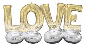 AirLoonz Gold LOVE Foil Balloon Phrase Kit
