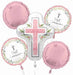 Pink First Communion Foil Balloon Bouquet