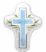 Blue First Communion Cross Foil Balloon, 28 Inch