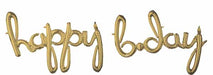 Happy Bday White Gold Script Foil Balloon