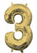 16" White Gold Number 3 Balloon