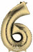 34" White Gold Number 6 Balloon