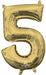 White Gold Number 5 Balloon, 16 Inch