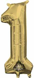 16 Inch White Gold Number 1 Balloon