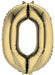 34" White Gold Number 0 Balloon