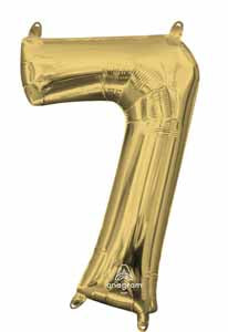 16 Inch White Gold Number 7 Balloon